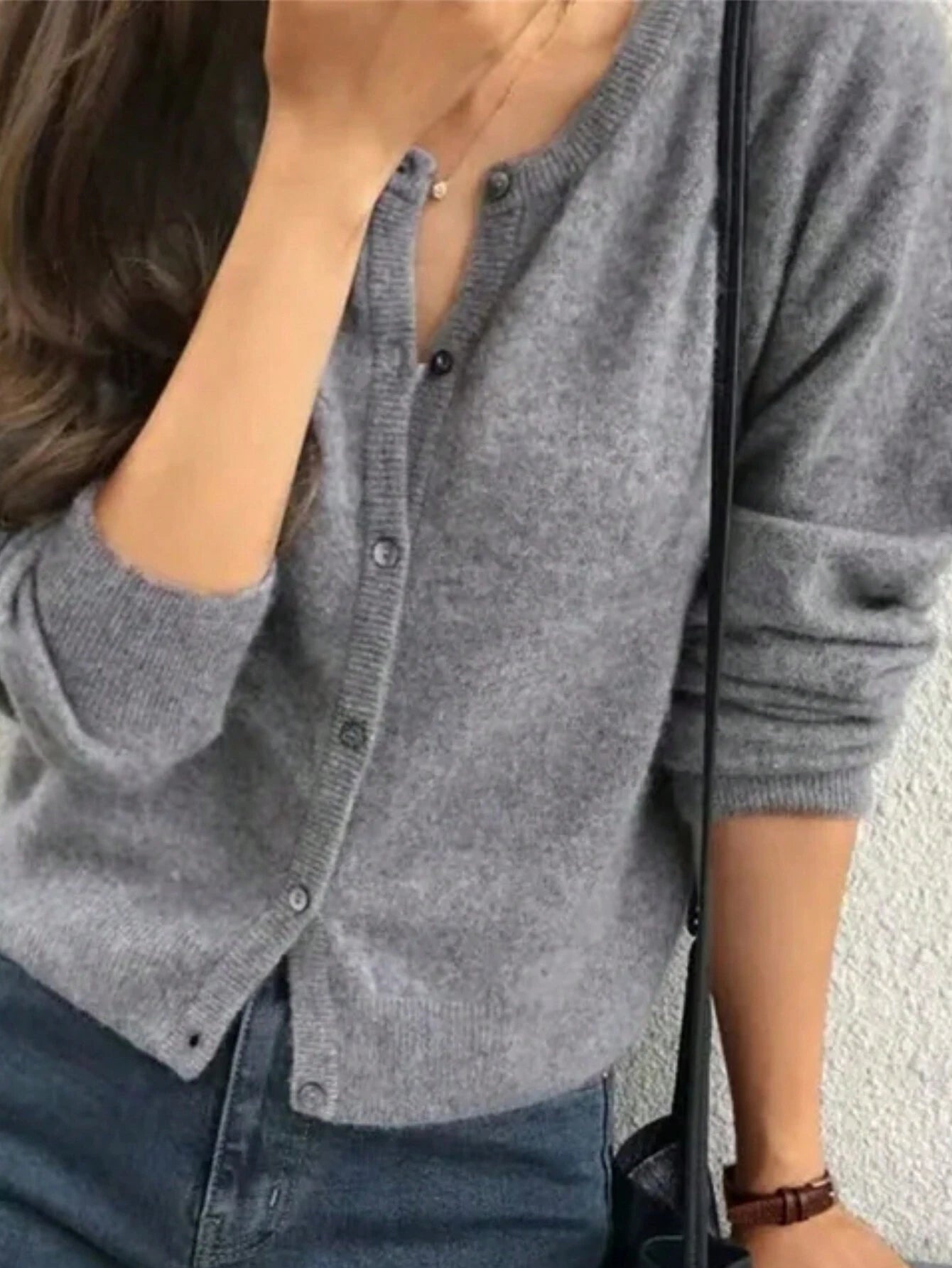 INAWLY Solid Button through Cardigan for Spring and Autumn,Long Sleeve Tops